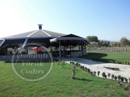 park alanında kafe kıl çadır